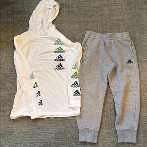 Adidas Kids Joggers & hooded long sleeve shirt